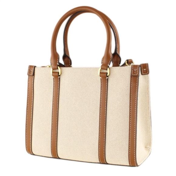 Tory Burch Blake Canvas Small Tote, Canvas / Classic Cuoio, Style 145356 - Picture 9 of 10